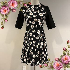 Zara Woman Black Floral Mini Dress Size XS
